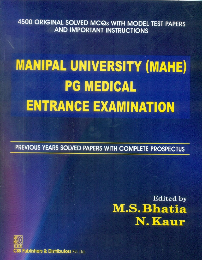 Manipal university (mahe) pg medical entrance examination (pb 2016)