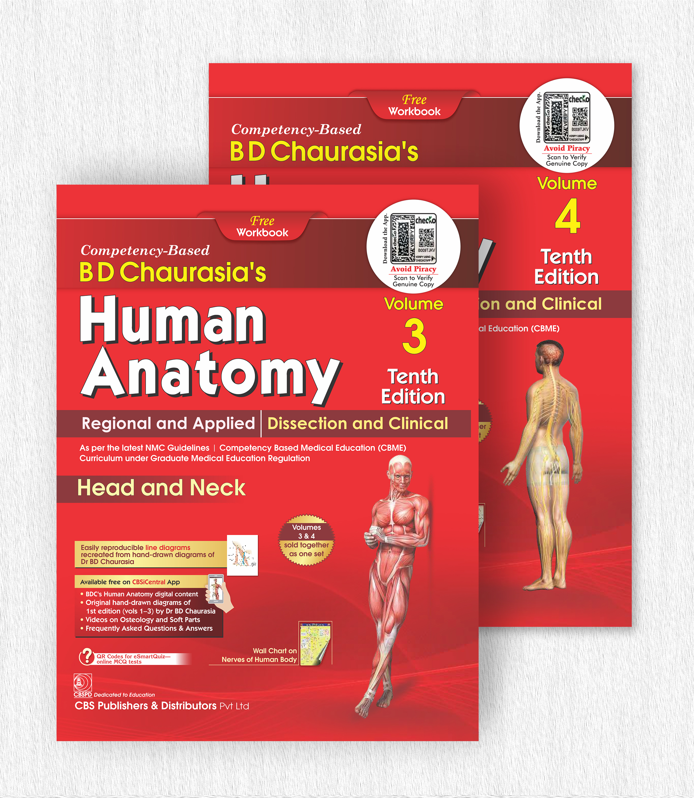 Bd chaurasia’s human anatomy: regional and applied; dissection and clinical, (vols.3& 4)  with free workbooks
