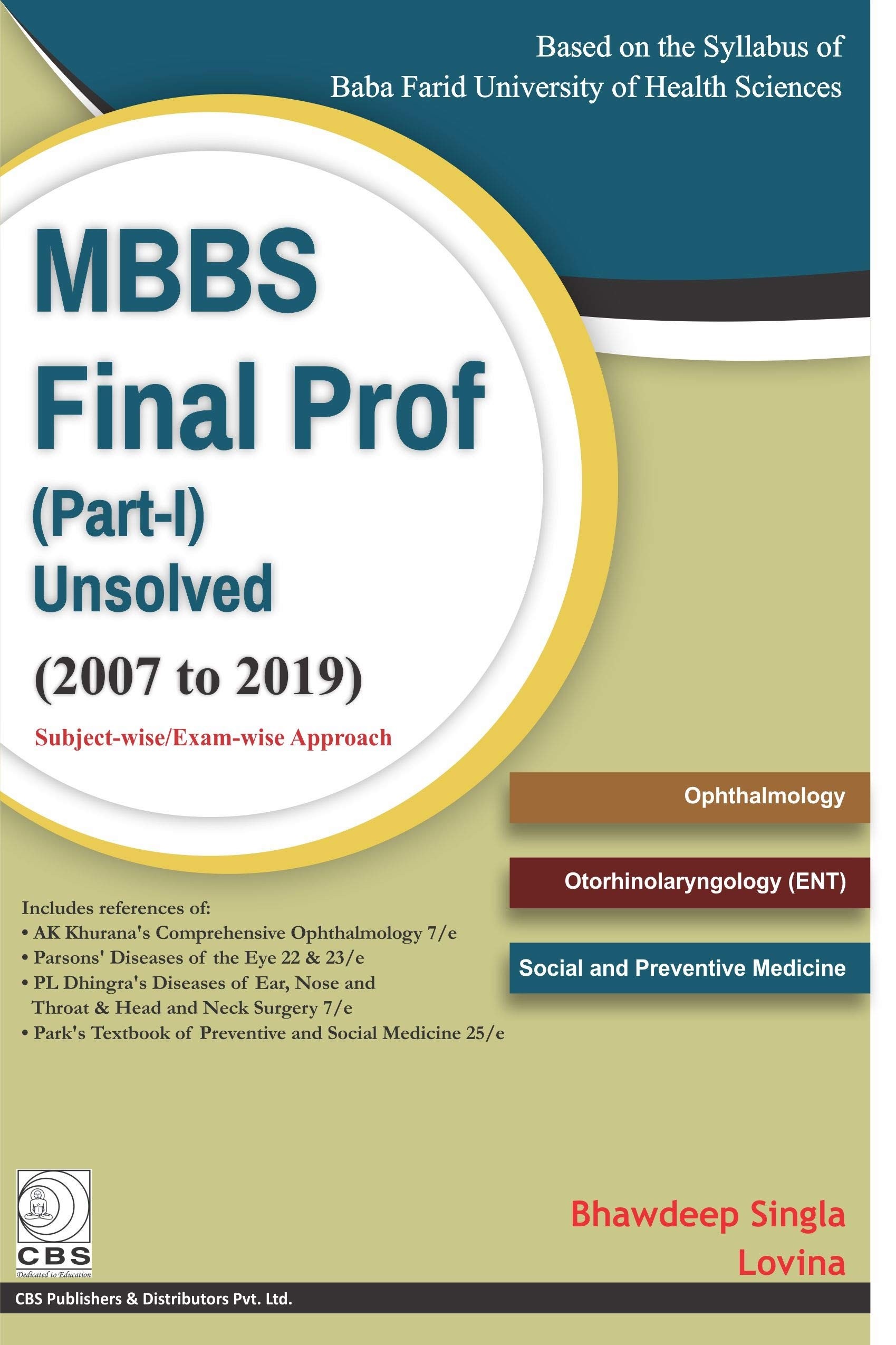 Mbbs final prof (part i) unsolved - 2007 to 2019-baba farid univ. of health sciences