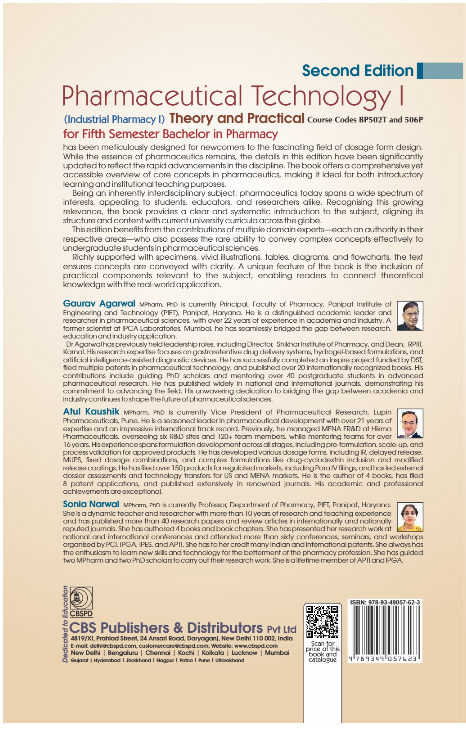 Pharmaceutical technology i (industrial pharmacy i): theory and practical course codes bp502t and 506p for fifth semester bachelor in pharmacy